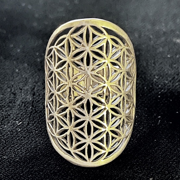 Sterling Silver "Flower of Life" Ring - Picture 3 of 4